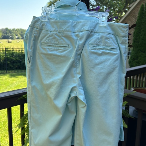 LN -Talbots top (6) & cropped pant (2) in robin egg blue/mint set -so slim! - Picture 8 of 13